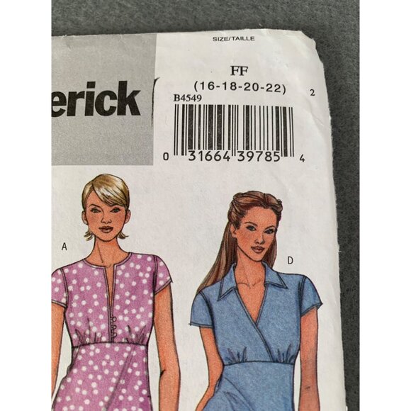 Butterick B4549 Shirt Sewing Pattern Size 16 18 20 22 2005 uncut - Picture 2 of 3